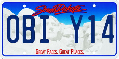 SD license plate 0BIY14