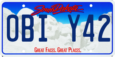 SD license plate 0BIY42