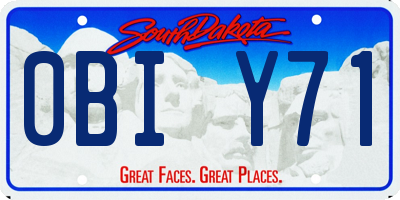 SD license plate 0BIY71