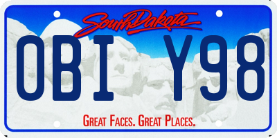 SD license plate 0BIY98