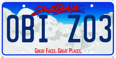 SD license plate 0BIZ03