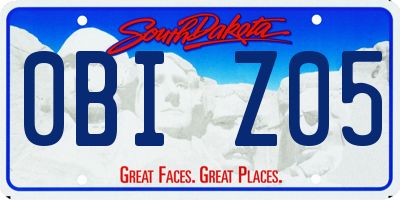 SD license plate 0BIZ05