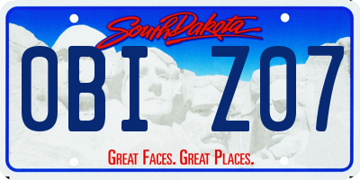 SD license plate 0BIZ07