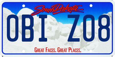 SD license plate 0BIZ08