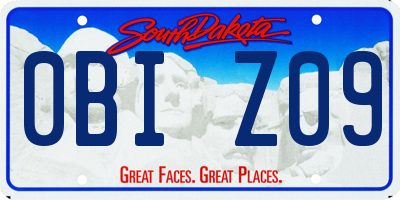 SD license plate 0BIZ09