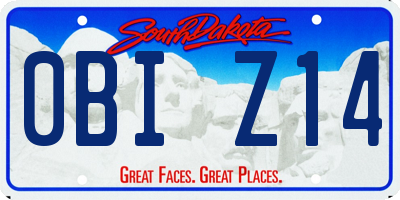 SD license plate 0BIZ14