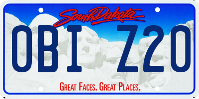 SD license plate 0BIZ20