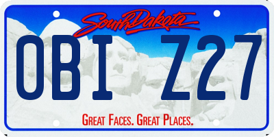 SD license plate 0BIZ27