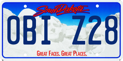 SD license plate 0BIZ28