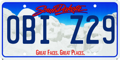SD license plate 0BIZ29
