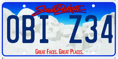 SD license plate 0BIZ34