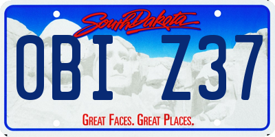 SD license plate 0BIZ37