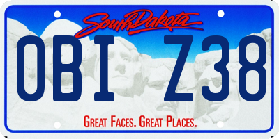 SD license plate 0BIZ38
