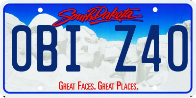 SD license plate 0BIZ40