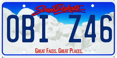 SD license plate 0BIZ46
