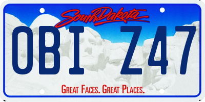 SD license plate 0BIZ47
