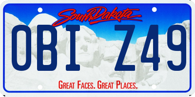 SD license plate 0BIZ49