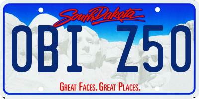 SD license plate 0BIZ50