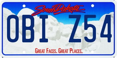 SD license plate 0BIZ54