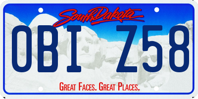SD license plate 0BIZ58