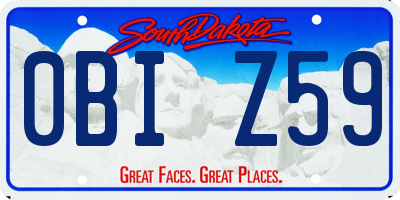 SD license plate 0BIZ59