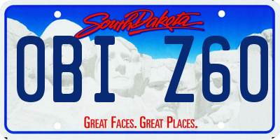SD license plate 0BIZ60
