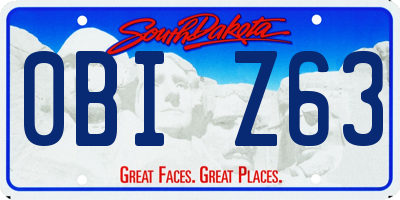SD license plate 0BIZ63