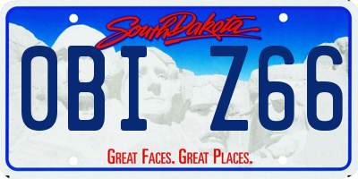 SD license plate 0BIZ66