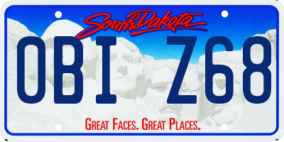 SD license plate 0BIZ68