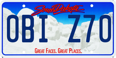 SD license plate 0BIZ70