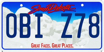 SD license plate 0BIZ78