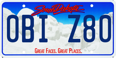 SD license plate 0BIZ80