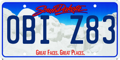 SD license plate 0BIZ83