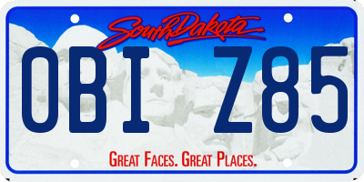 SD license plate 0BIZ85