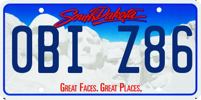 SD license plate 0BIZ86