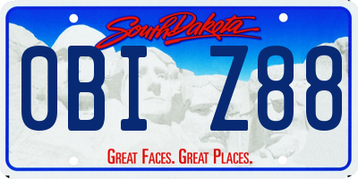SD license plate 0BIZ88