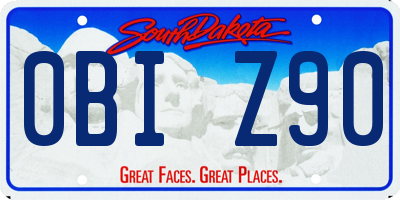 SD license plate 0BIZ90