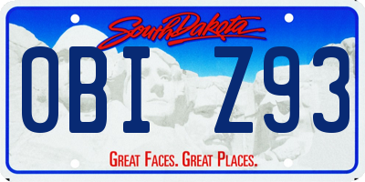 SD license plate 0BIZ93