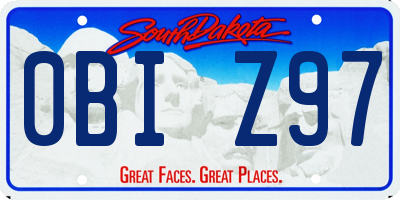 SD license plate 0BIZ97