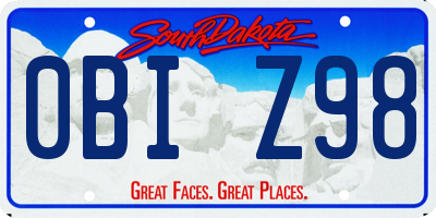 SD license plate 0BIZ98