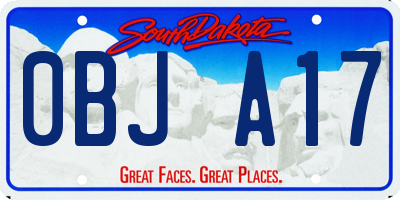 SD license plate 0BJA17