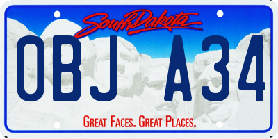 SD license plate 0BJA34