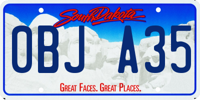 SD license plate 0BJA35