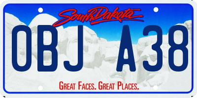 SD license plate 0BJA38