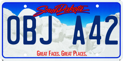 SD license plate 0BJA42