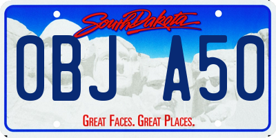 SD license plate 0BJA50