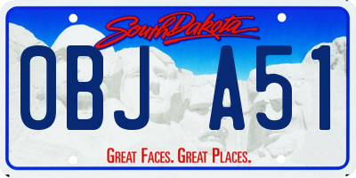 SD license plate 0BJA51