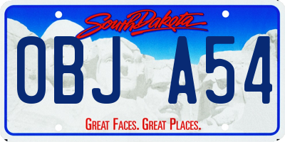 SD license plate 0BJA54