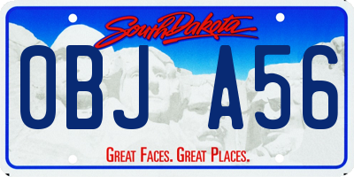 SD license plate 0BJA56