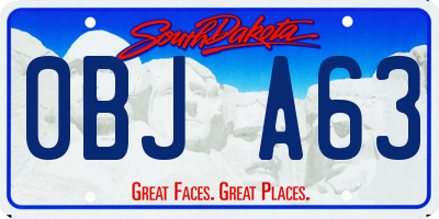 SD license plate 0BJA63